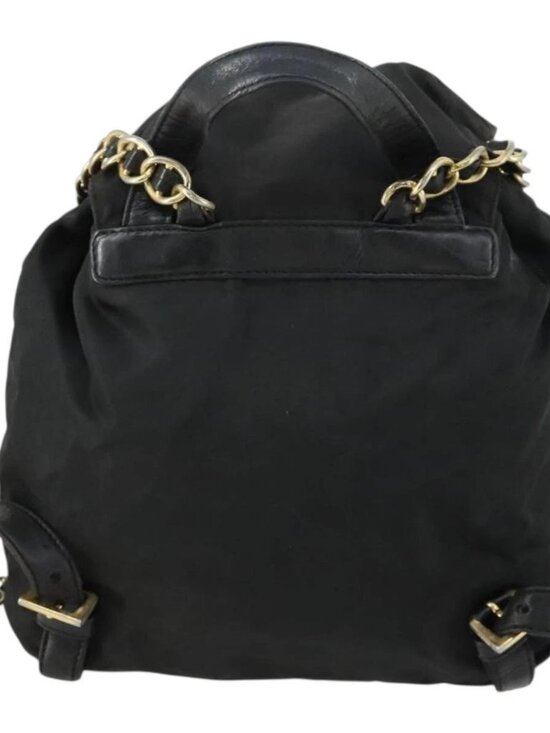 PRADA Backpack Nylon Black Gold Auth ka1273 main image 13